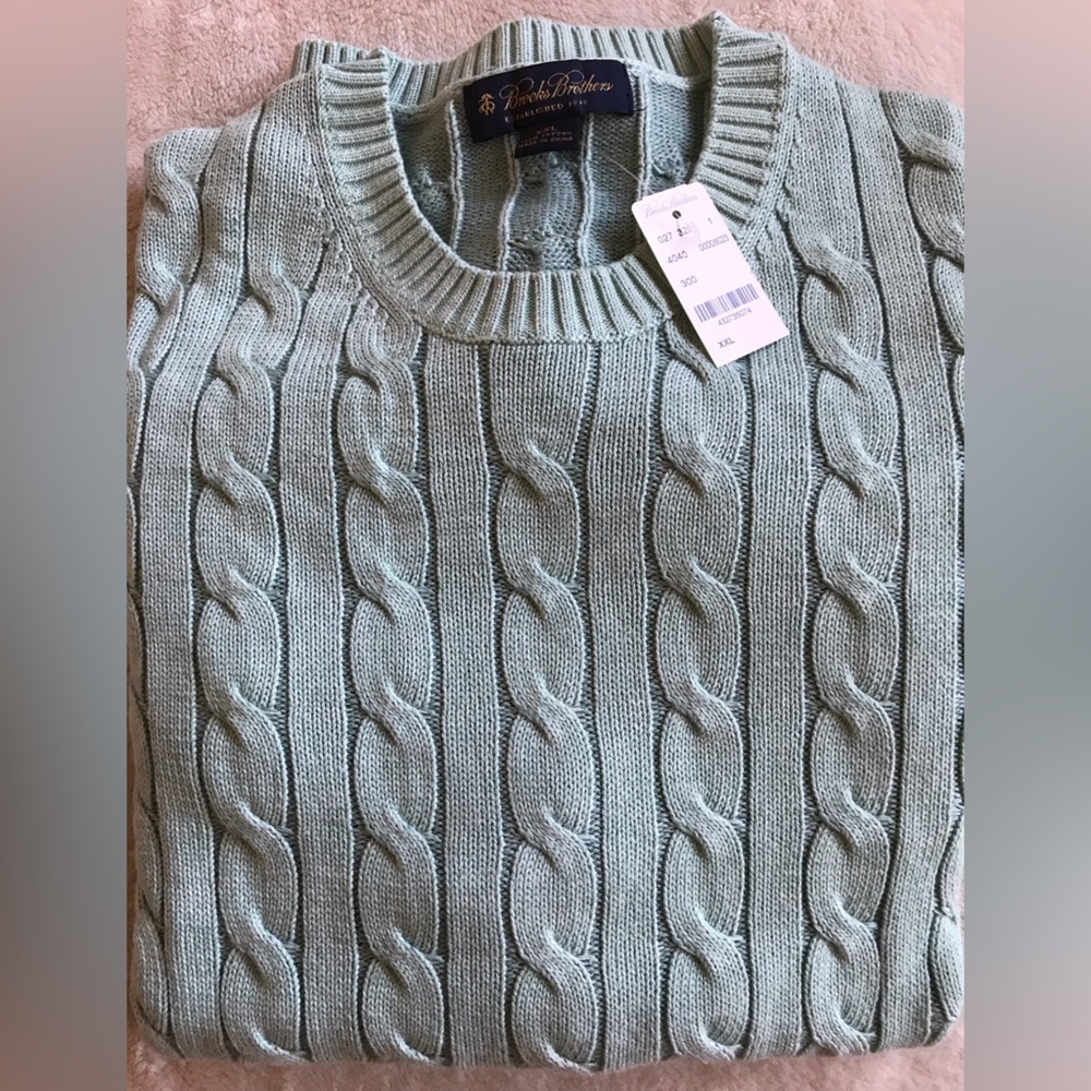 Brooks Brothers Narragansett Washed/Weathered Classic Pastel Green Sweater